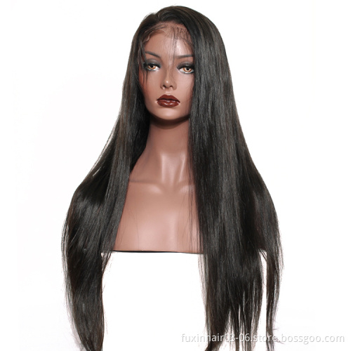 40 Inch Deep Wave Wig Human Hair Lace Frontal Wig Cuticle Aligned Chinese Peruvian Lace Frontal with Stretch Thin Swiss Lace